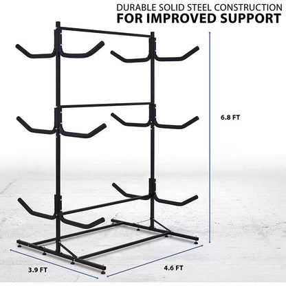 6 Kayak Freestanding Storage for Indoor and Outdoor, Kayak Rack