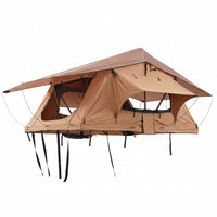 Rooftop Tent Hard Shell, 2-3 Person Roof Top Tent for Car SUV Truck Jeep Van Camping with Telescopic Ladder, Thick Mattress & LED Light