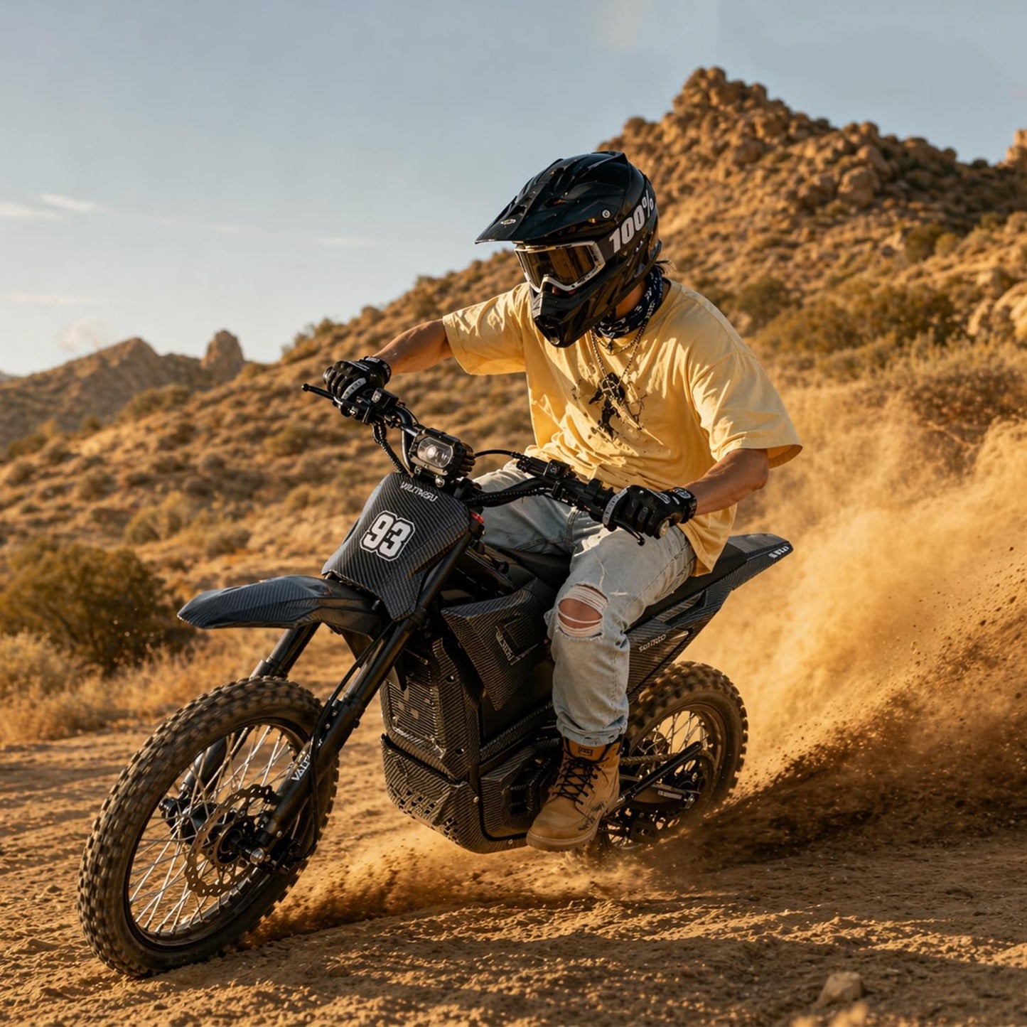 Electric Dirt Bike for Teens Adults, Mid-Drive Motor 3840W Peak, Electric Motorcycle 48V 23.4Ah Battery, 40Mph, Full Hydraulic Brakes and Suspensions Mountain Off-Road E Dirt Bike, Black/12+